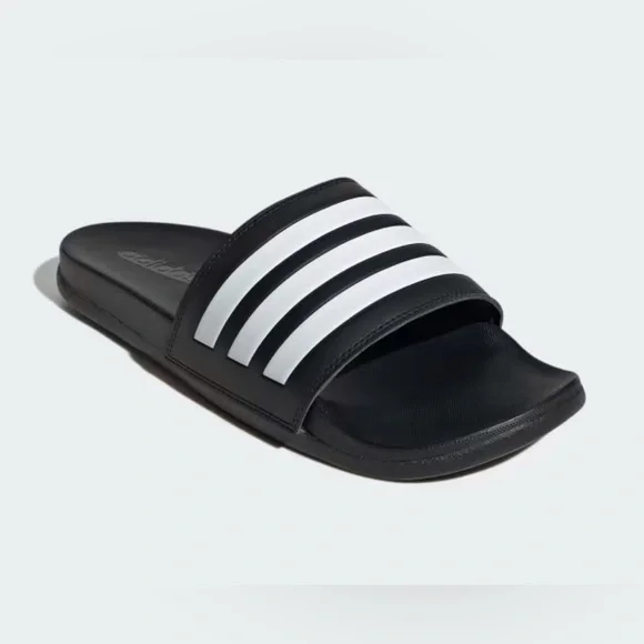 Adidas Adilette Comfort Slides Black/White Mens 5/Women's 6 NIB - Picture 1 of 6